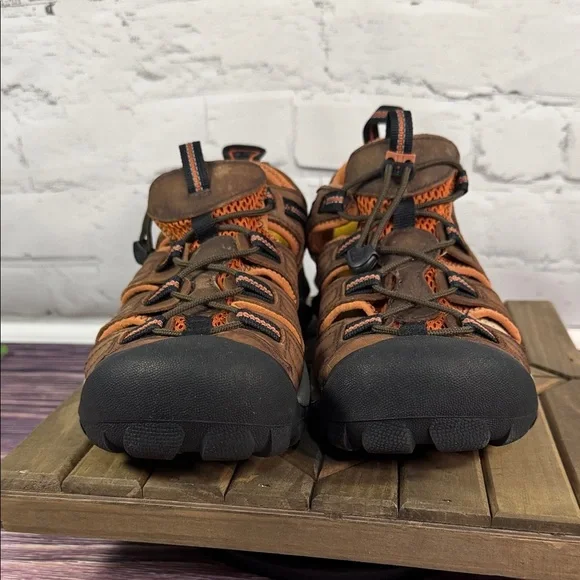 Keen Men's Arroyo II Waterproof Trekking Brown and Orange Shoes - Picture 4 of 13